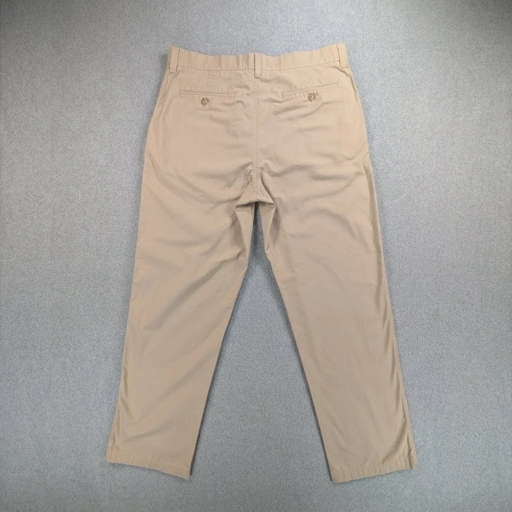 LL Bean Classic Fit Chino Pants Mens 35 Tan Khaki Cotton Flat Front 262548